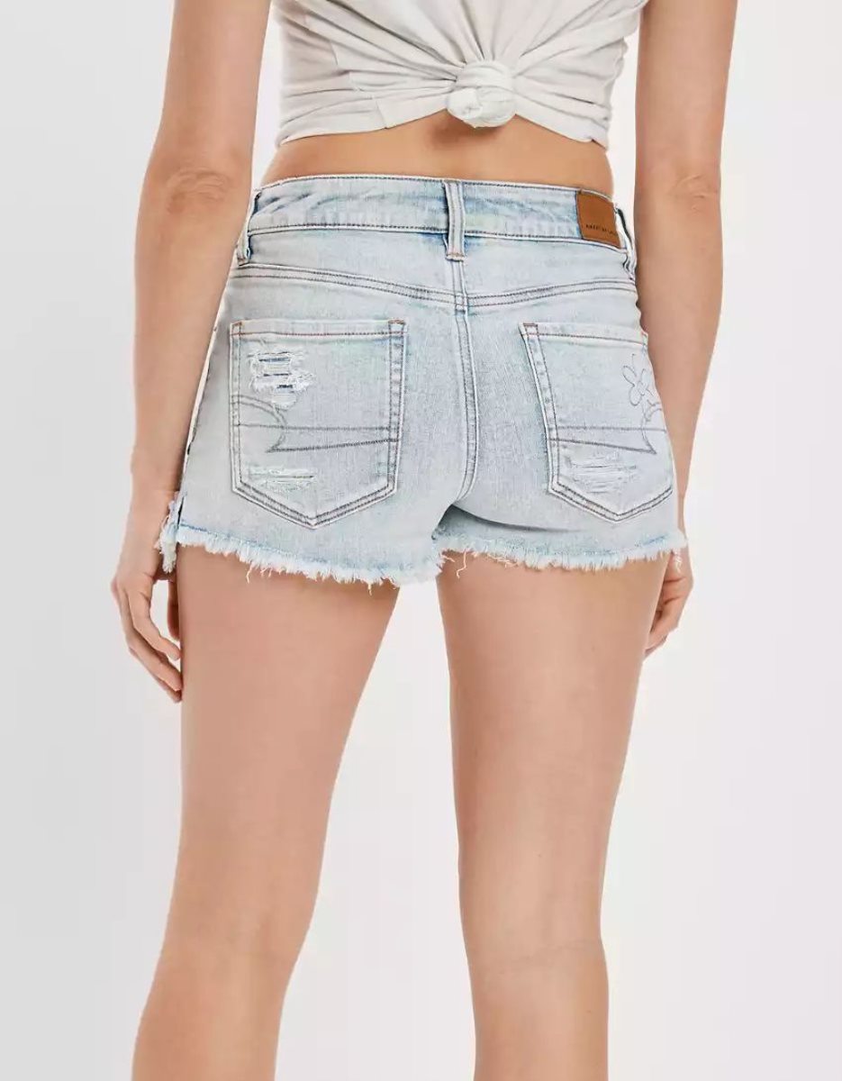 Shorts American Eagle AE Ne(x)t Level High-Waisted Denim Lavage Clair Femme | MSY-42989097